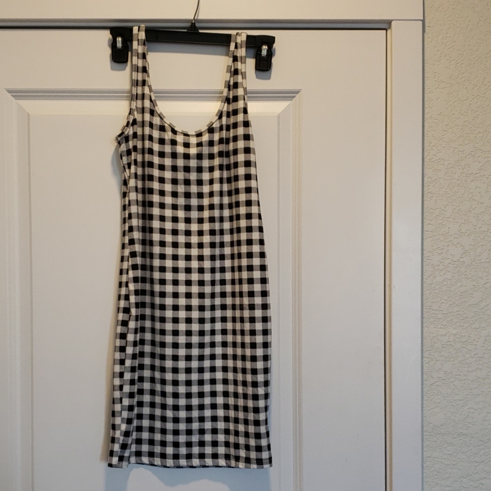 Black and white mini dress